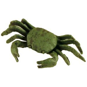 Cast Iron Nautical Tropical Costal Sea Life Crab Green Figurine
